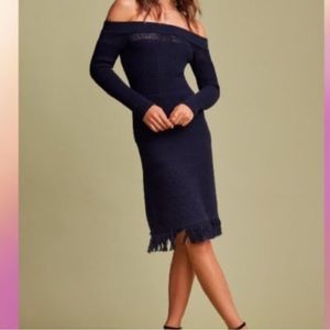 NWT Finders Keepers Navy Blue Gravitate Knit Dress Size 4